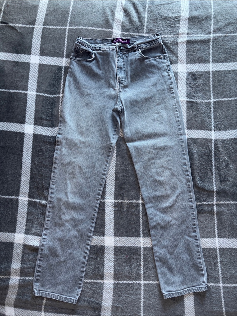Gloria Vanderbilt Classic High-Rise Women's Gray Jeans Light Wash